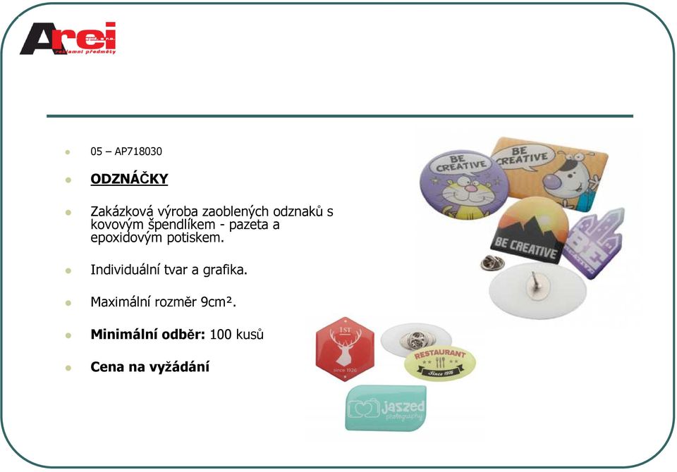pazeta a epoxidovým potiskem.