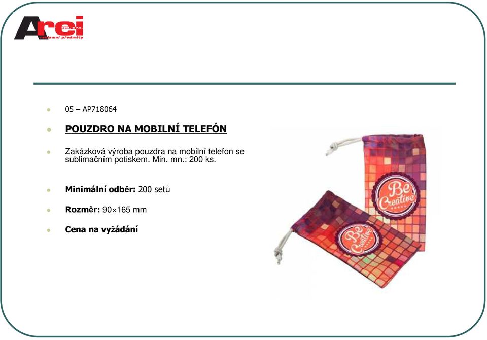 telefon se sublimačním potiskem. Min. mn.