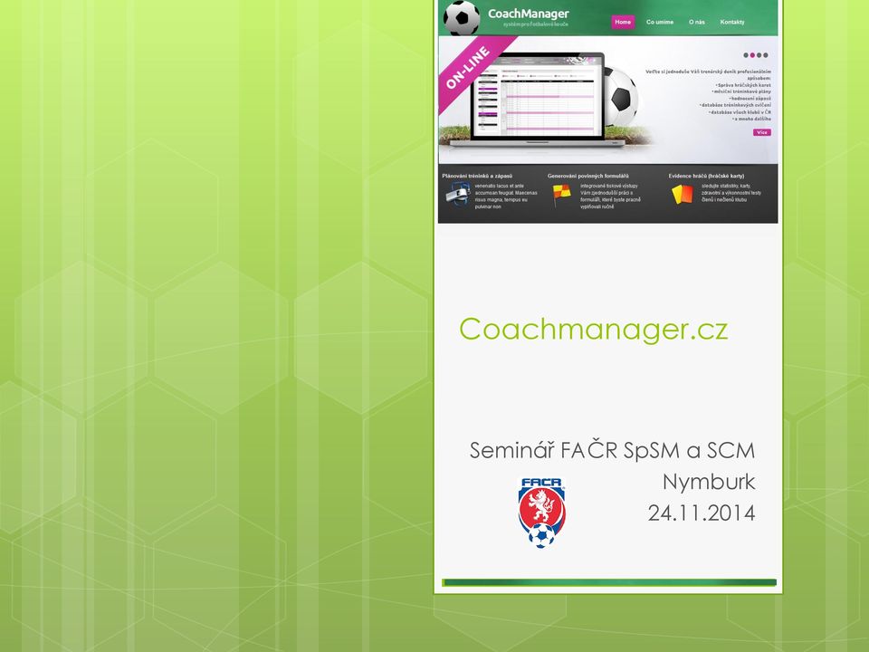 Coachmanager.cz. Seminář FAČR SpSM a SCM Nymburk - PDF Stažení zdarma