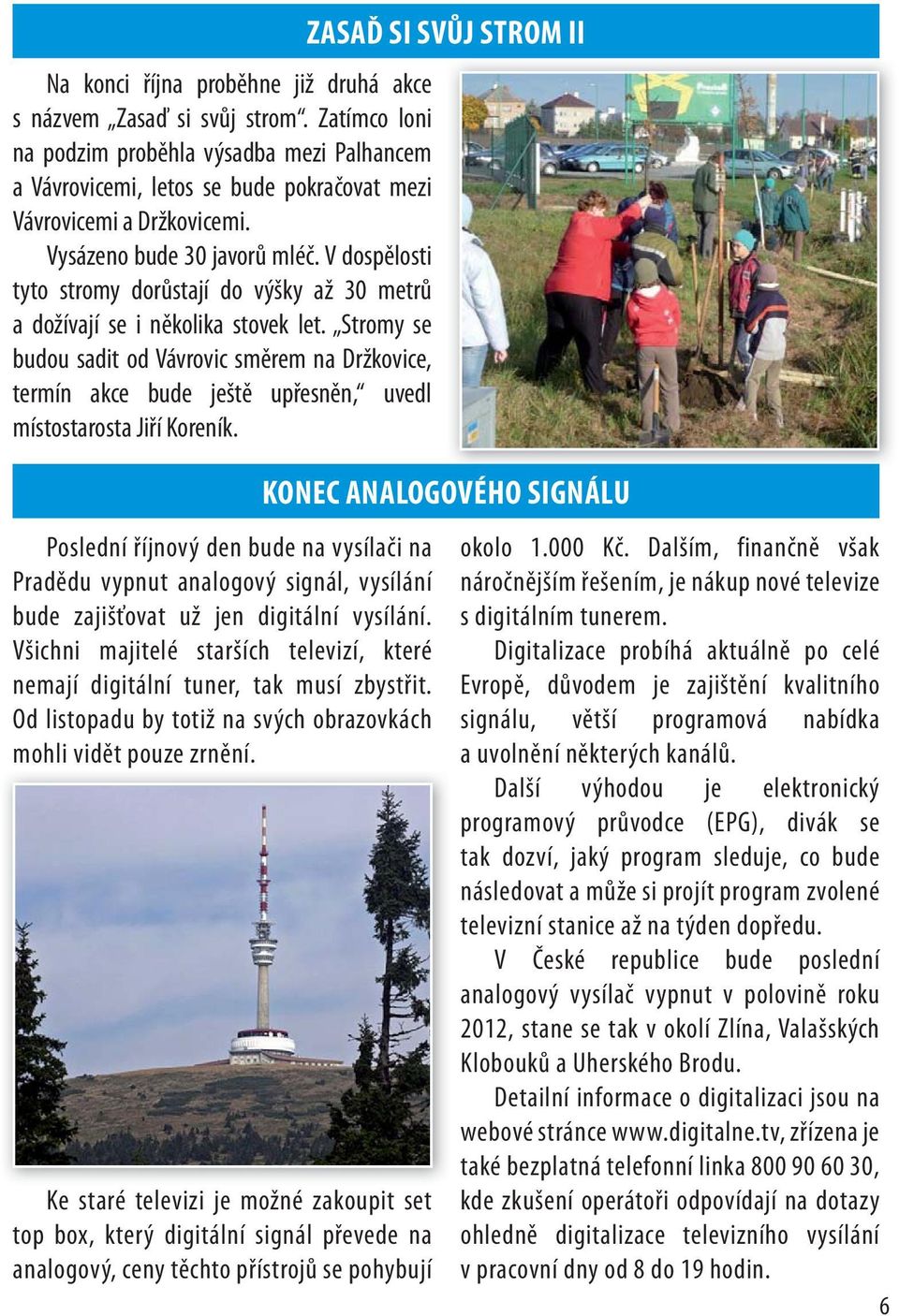 Stromy se budou sadit od Vávrovic směrem na Držkovice, termín akce bude ještě upřesněn, uvedl místostarosta Jiří Koreník.