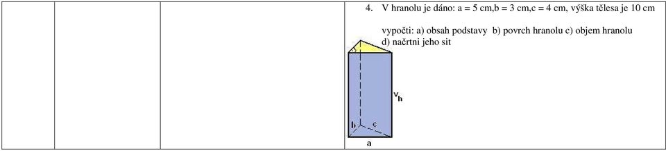 vypočti: a) obsah podstavy b) povrch