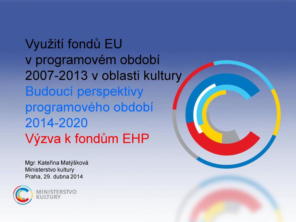 období 2014-2020 Výzva k fondům EHP Mgr.