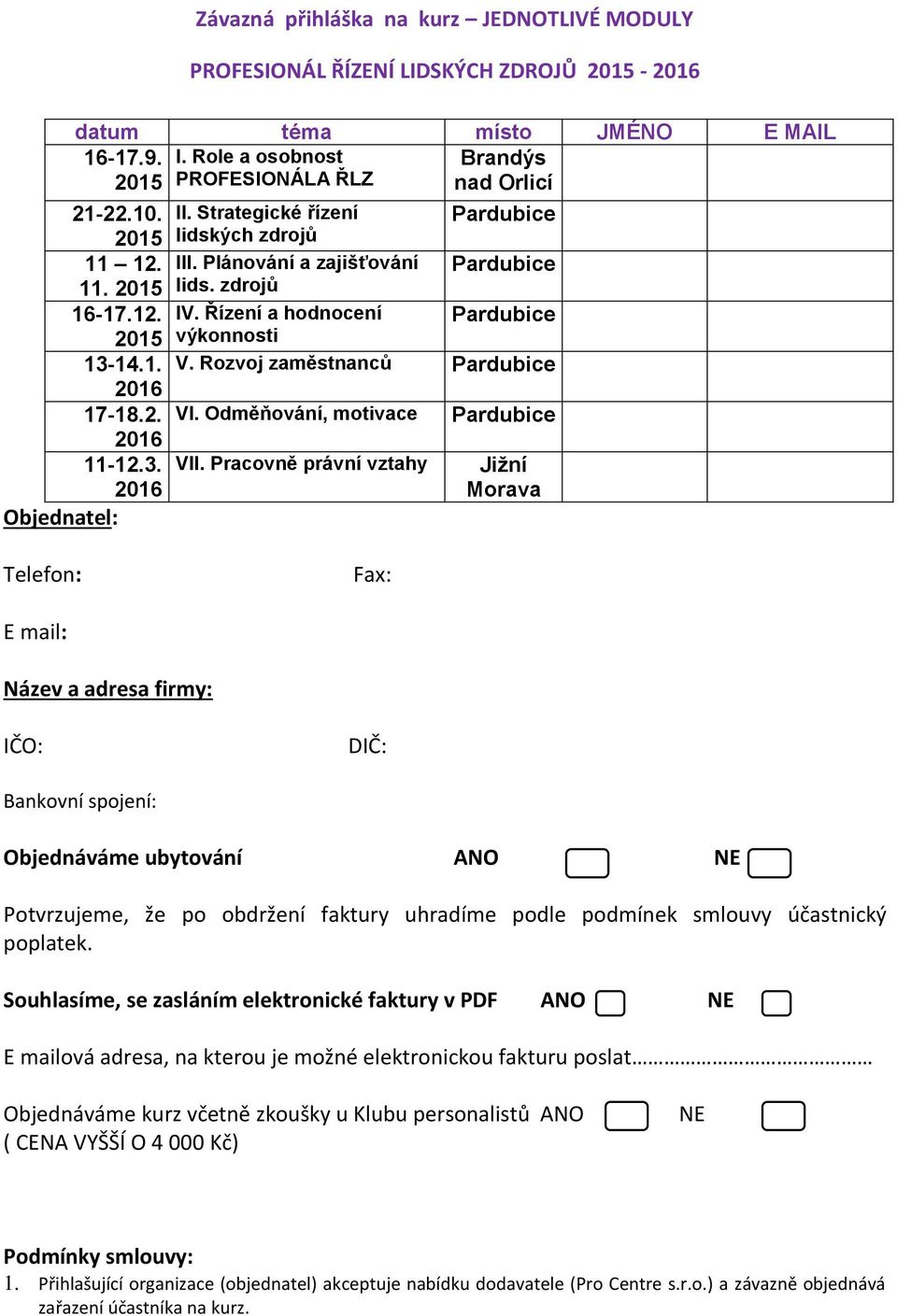 Řízení a hodnocení Pardubice výkonnosti V. Rozvoj zaměstnanců Pardubice VI. Odměňování, motivace VII.