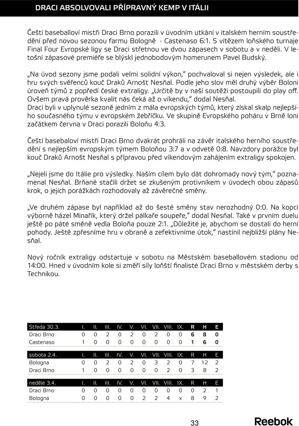 Na úvod sezony jsme podali velmi solidní výkon, pochvaloval si nejen výsledek, ale i hru svých svěřenců kouč Draků Arnošt Nesňal.