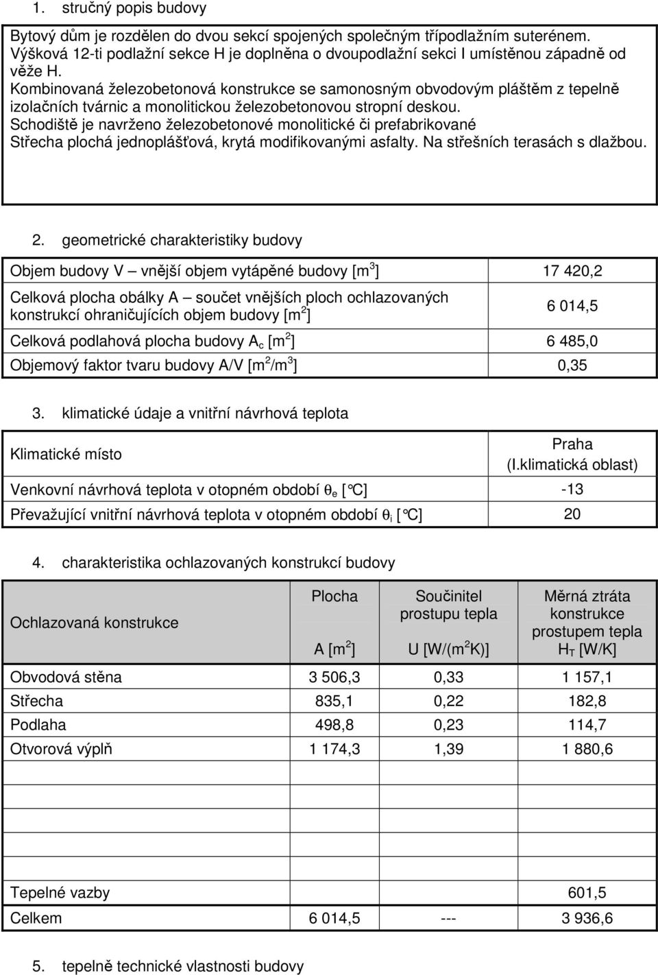 Schodiště je navrženo železobetonové monolitické či prefabrikované Střecha plochá jednoplášťová, krytá modifikovanými asfalty. Na střešních terasách s dlažbou. 2.