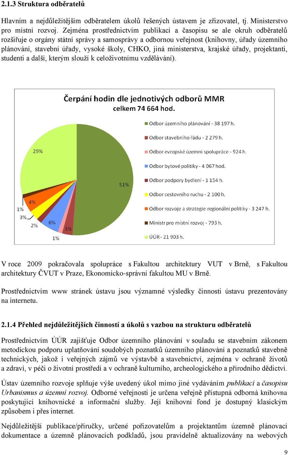 školy, CHKO, jiná ministerstva, krajské úřady, projektanti, studenti a další, kterým slouží k celoživotnímu vzdělávání).