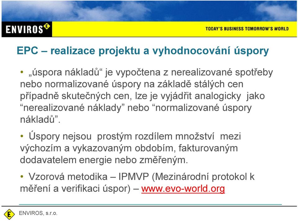 normalizované úspory náklad.