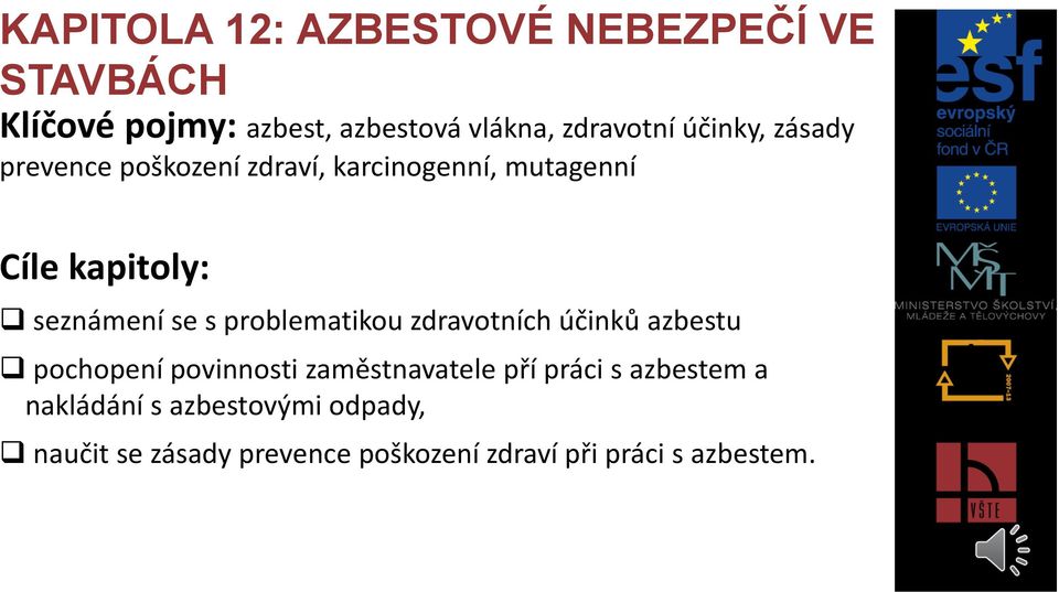 problematikou zdravotních účinků azbestu pochopení povinnosti zaměstnavatele pří práci s