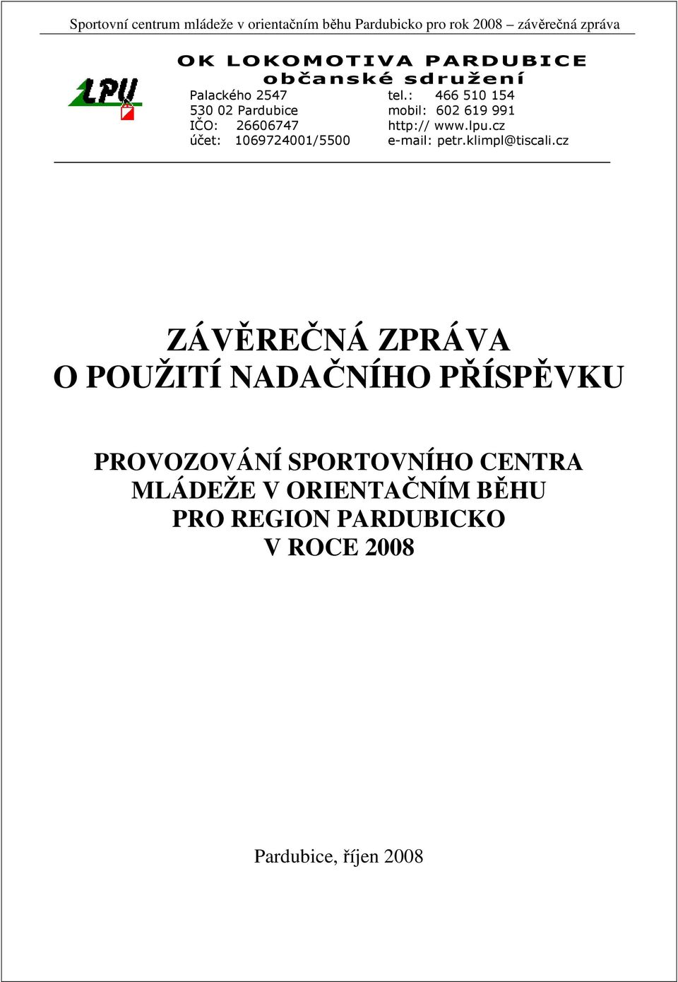 cz e-mail: petr.klimpl@tiscali.
