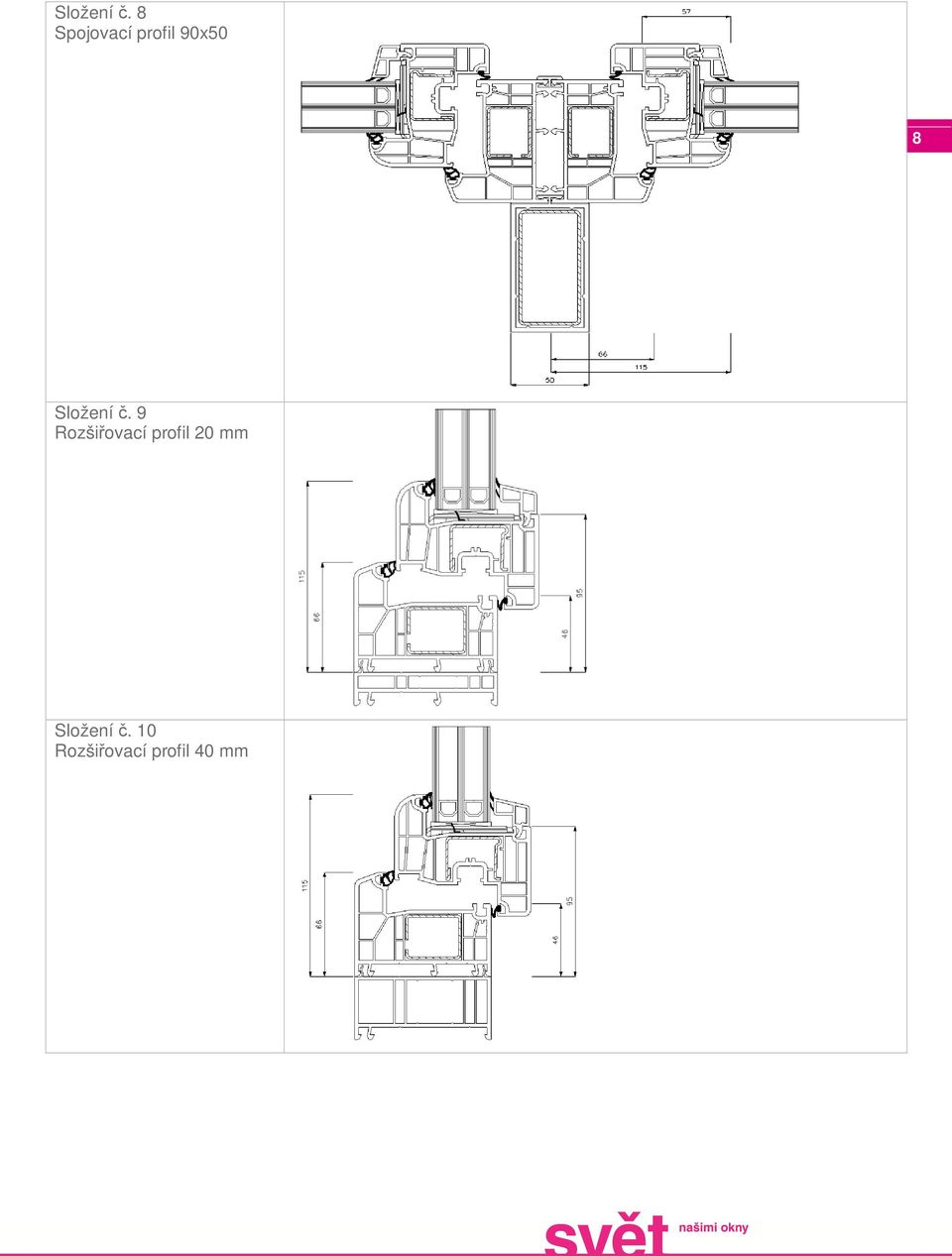 9 Rozšiřovací profil 20 mm 