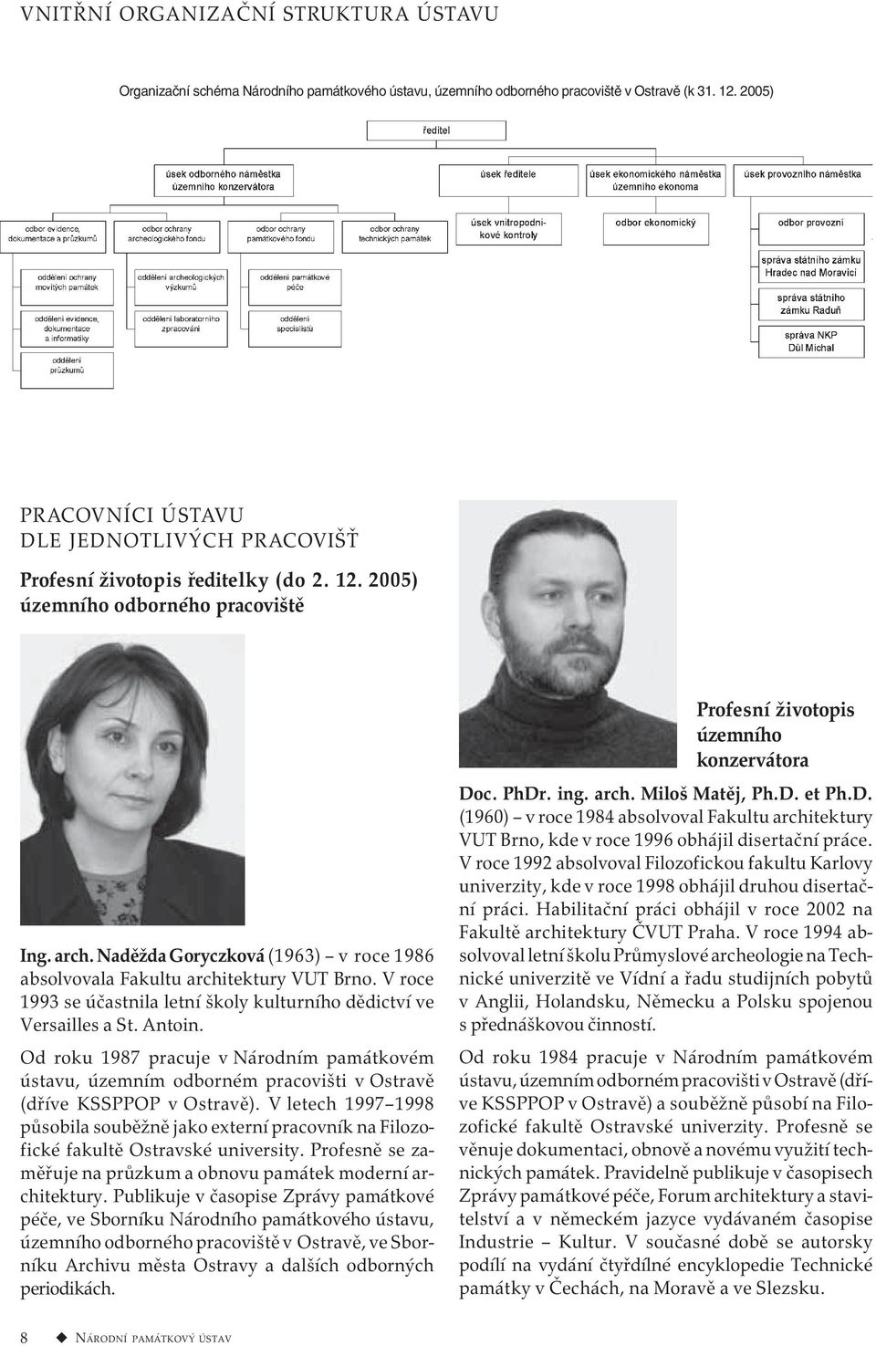Naděžda Goryczková (1963) v roce 1986 absolvovala Fakultu architektury VUT Brno. V roce 1993 se účastnila letní školy kulturního dědictví ve Versailles a St. Antoin.