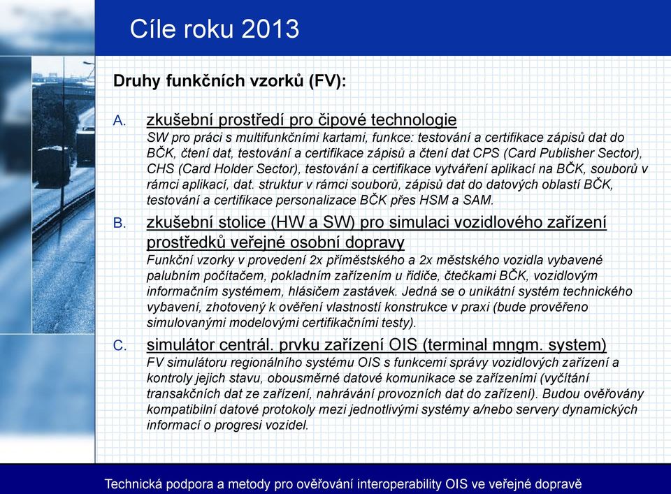 Publisher Sector), CHS (Card Holder Sector), testování a certifikace vytváření aplikací na BČK, souborů v rámci aplikací, dat.