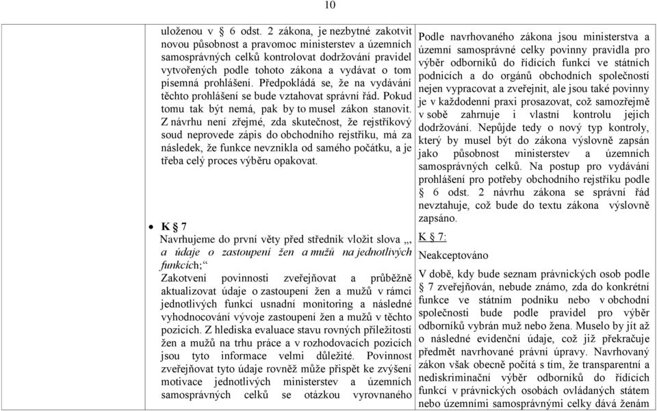 prohlášení. Předpokládá se, že na vydávání těchto prohlášení se bude vztahovat správní řád. Pokud tomu tak být nemá, pak by to musel zákon stanovit.