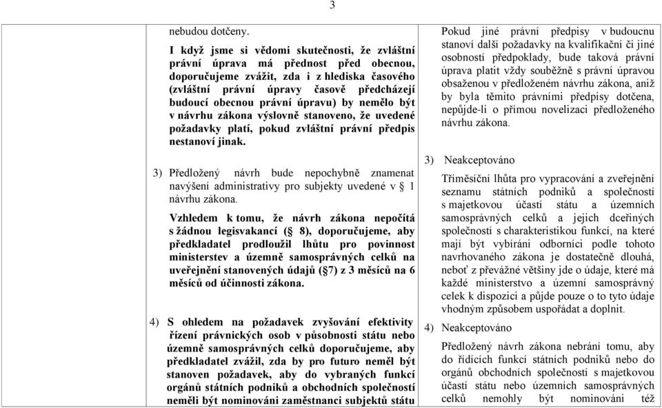 úpravu) by nemělo být v návrhu zákona výslovně stanoveno, že uvedené požadavky platí, pokud zvláštní právní předpis nestanoví jinak.