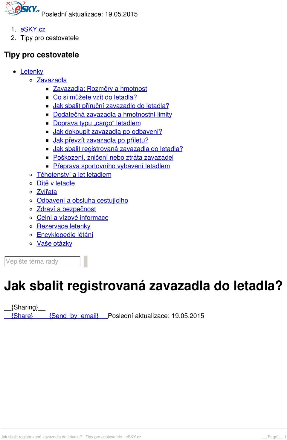 Jak sbalit registrovaná zavazadla do letadla?