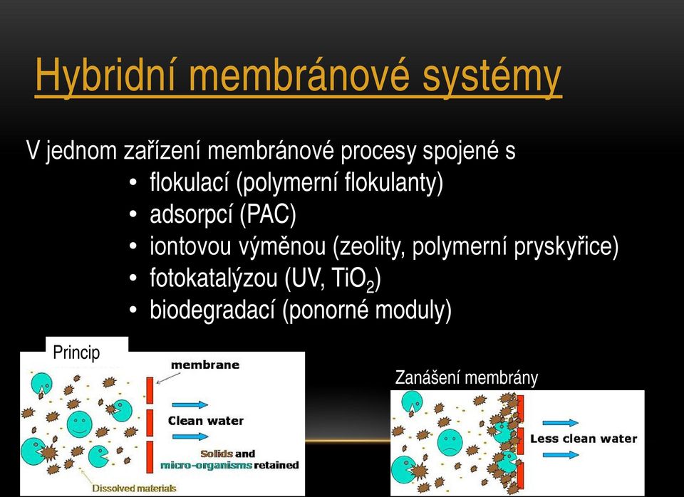 (PAC) iontovou výměnou (zeolity, polymerní pryskyřice)