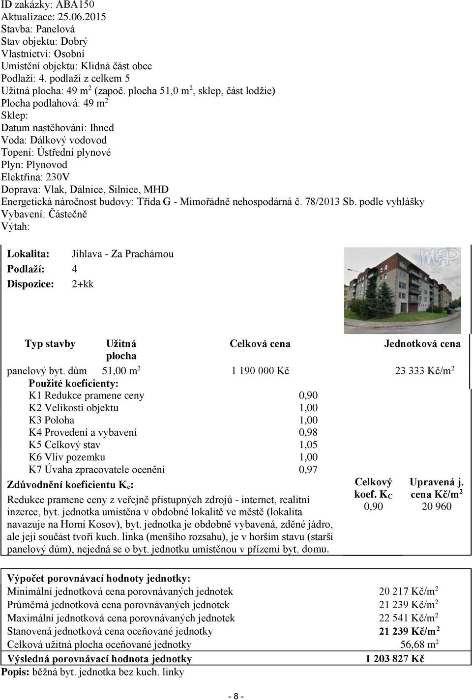 Silnice, MHD Energetická náročnost budovy: Třída G - Mimořádně nehospodárná č. 78/2013 Sb.