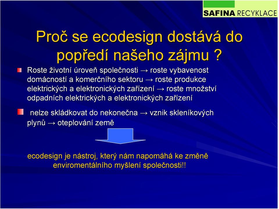 elektrických a elektronických zařízen zení roste množstv ství odpadních elektrických a elektronických zařízen