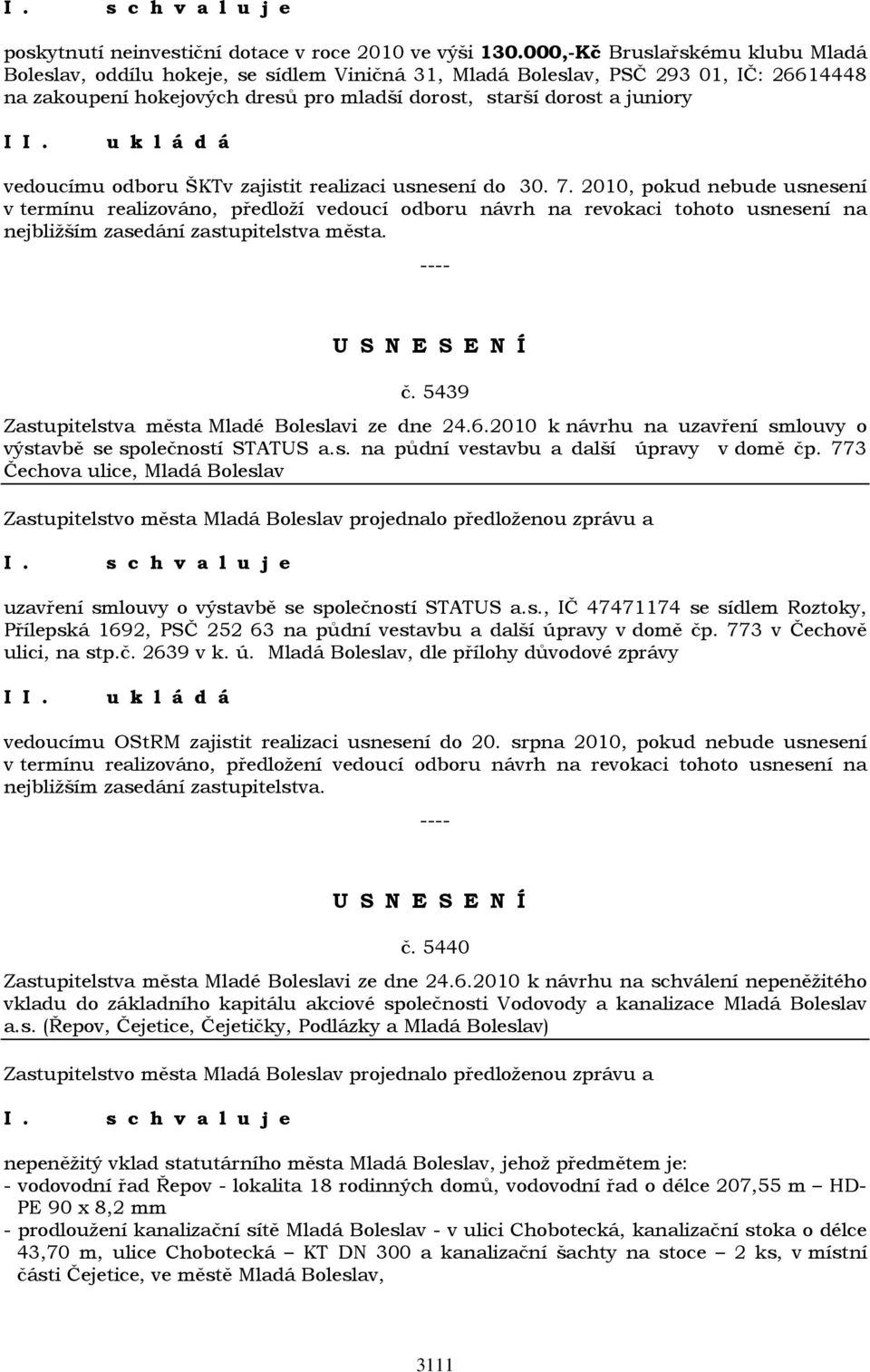 vedoucímu odboru ŠKTv zajistit realizaci usnesení do 30. 7.