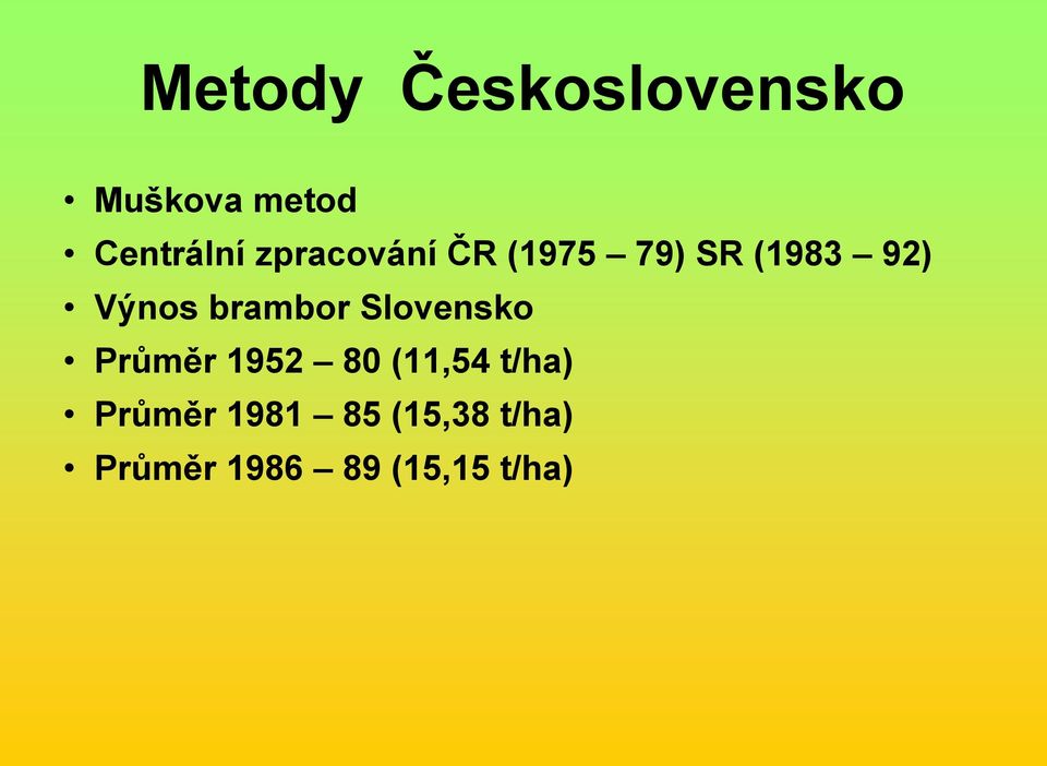 brambor Slovensko Průměr 1952 80 (11,54 t/ha)