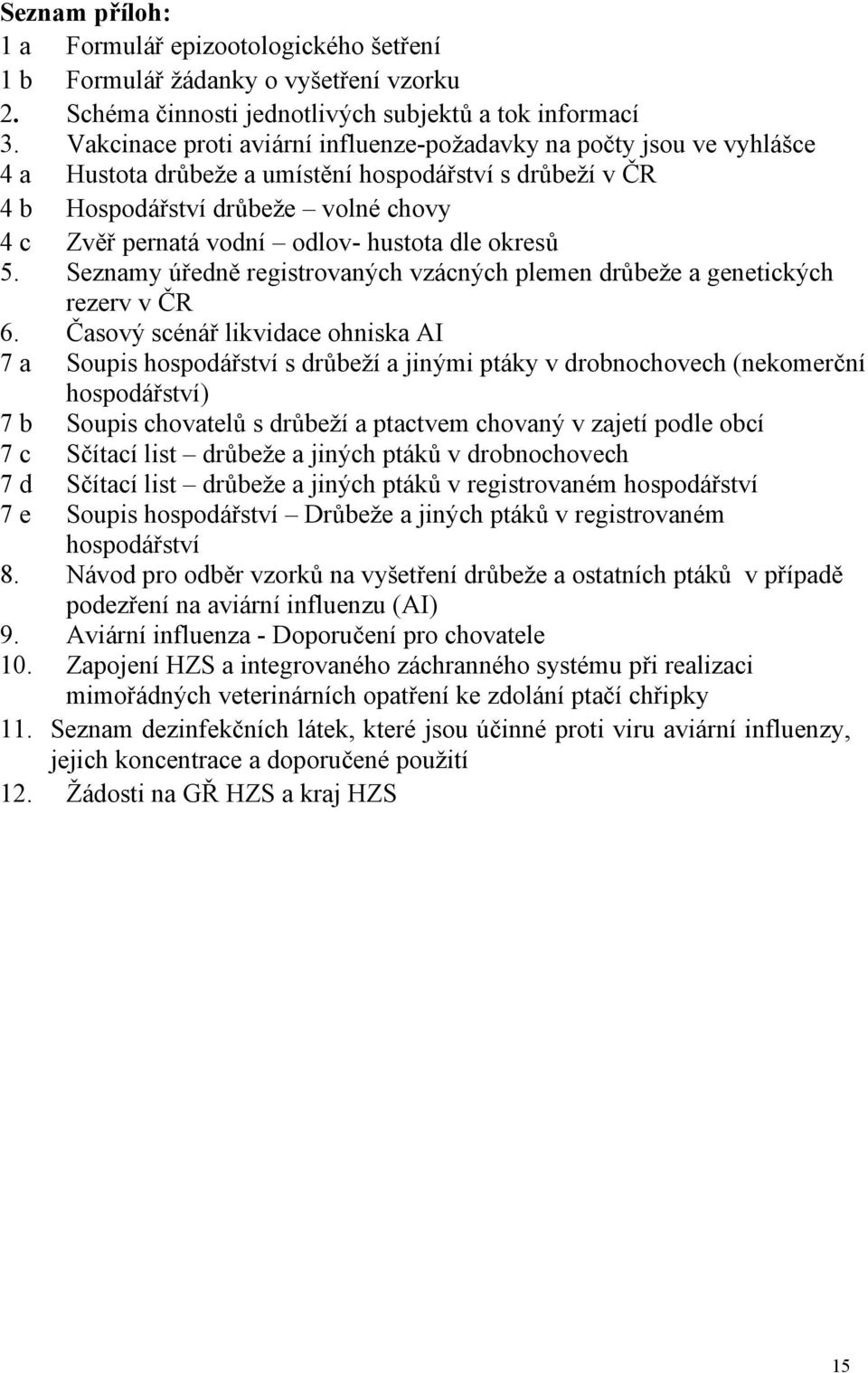 hustota dle okresů 5. Seznamy úředně registrovaných vzácných plemen drůbeže a genetických rezerv v ČR 6.