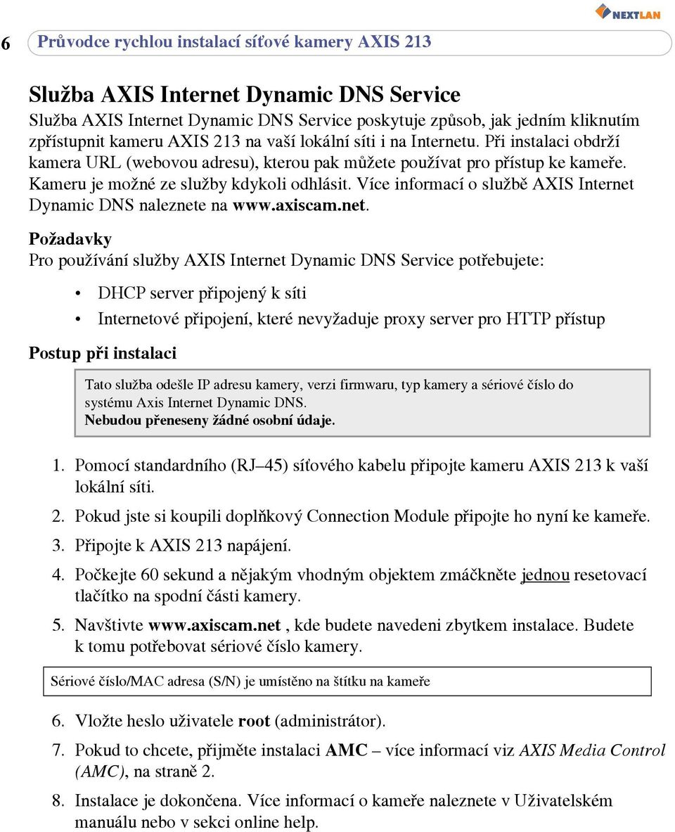 Více informací o službě AXIS Internet 