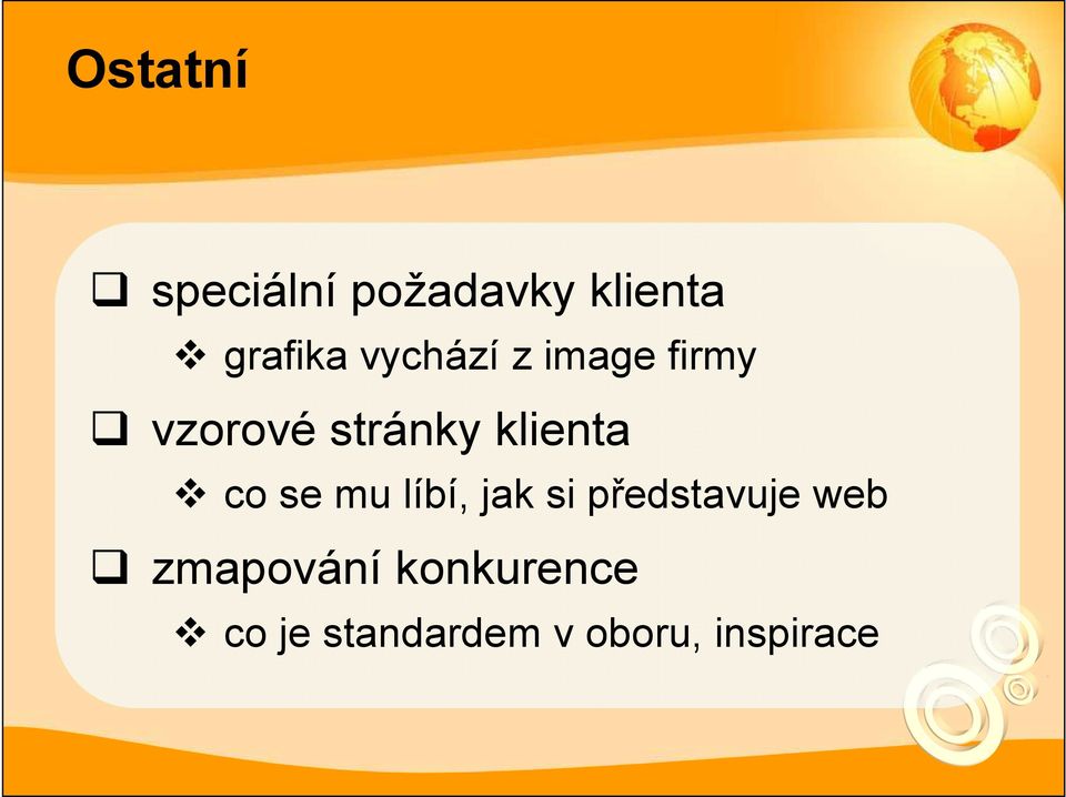 co se mu líbí, jak si představuje web