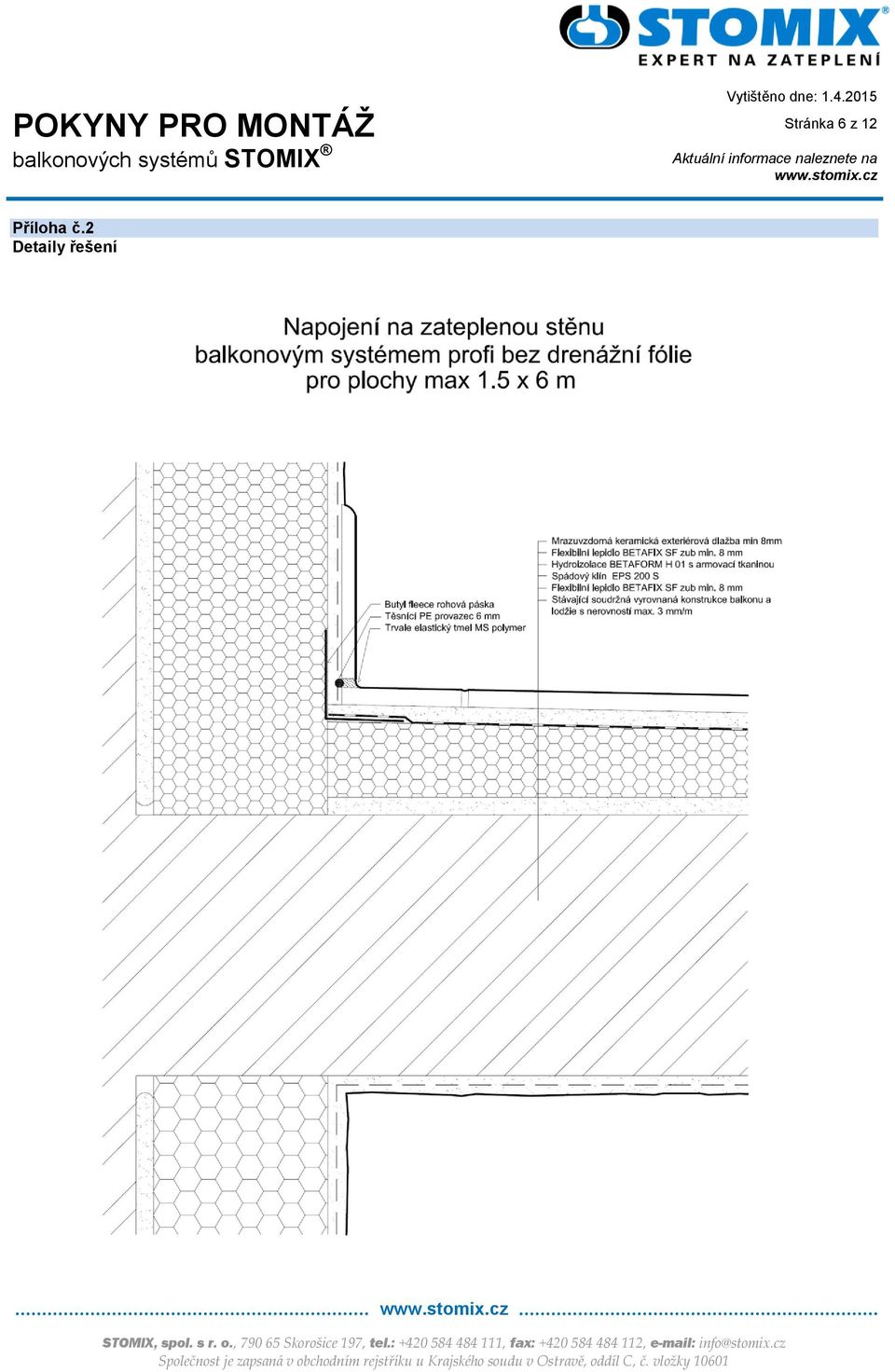 POKYNY PRO MONTÁŽ balkonových systémů STOMIX - PDF Free Download