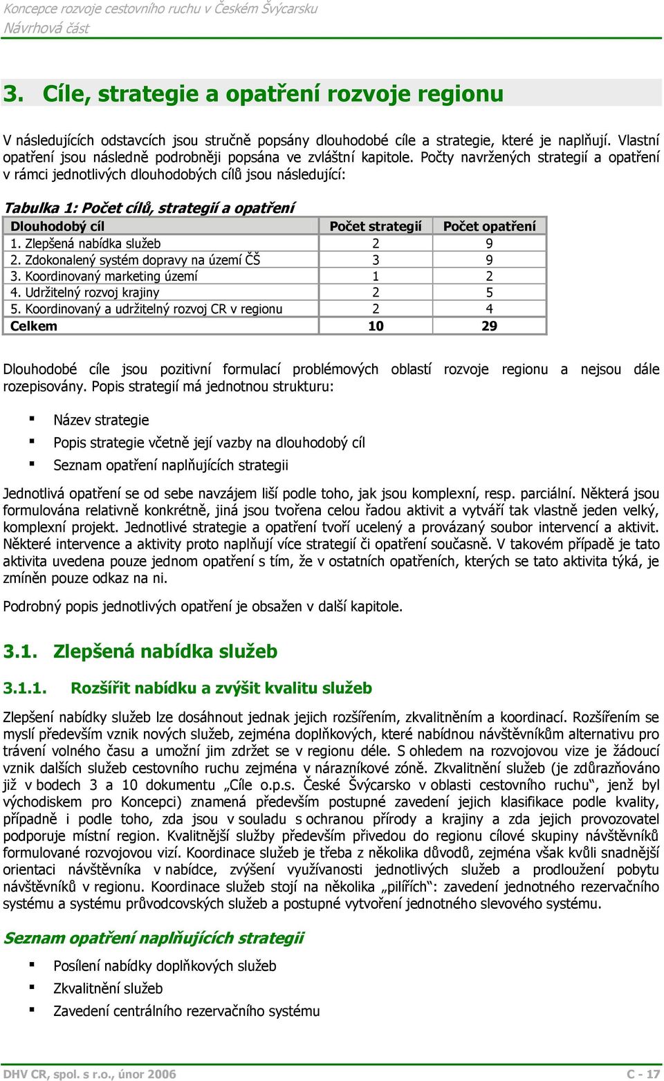 Počty navržených strategií a opatření v rámci jednotlivých dlouhodobých cílů jsou následující: Tabulka 1: Počet cílů, strategií a opatření Dlouhodobý cíl Počet strategií Počet opatření 1.