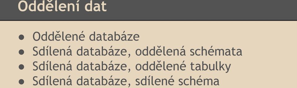 schémata Sdílená databáze,