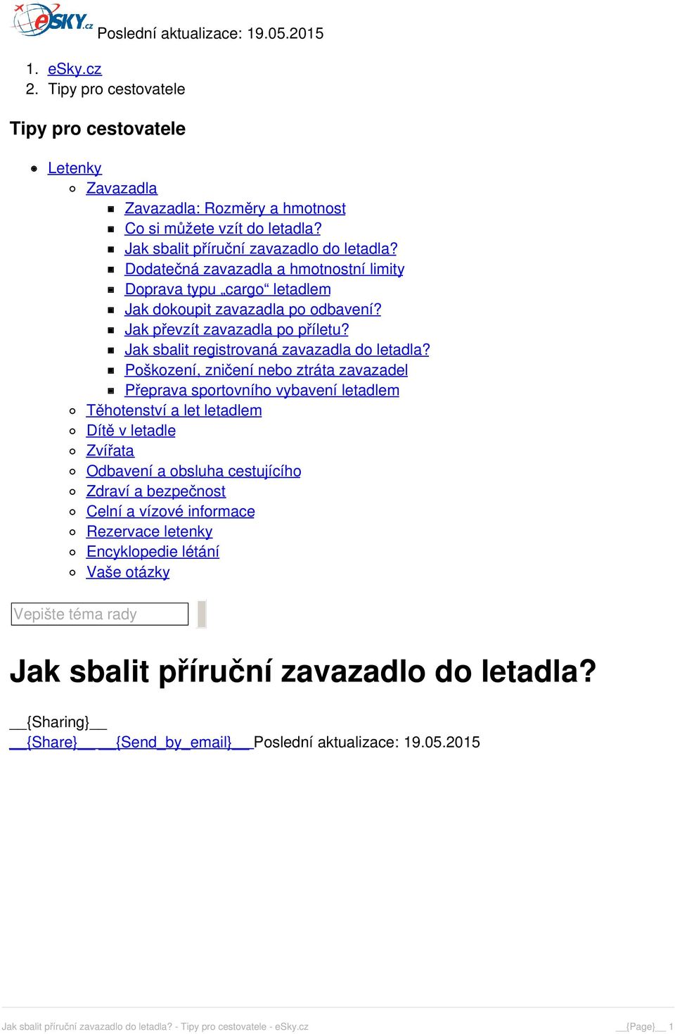 Jak sbalit registrovaná zavazadla do letadla?