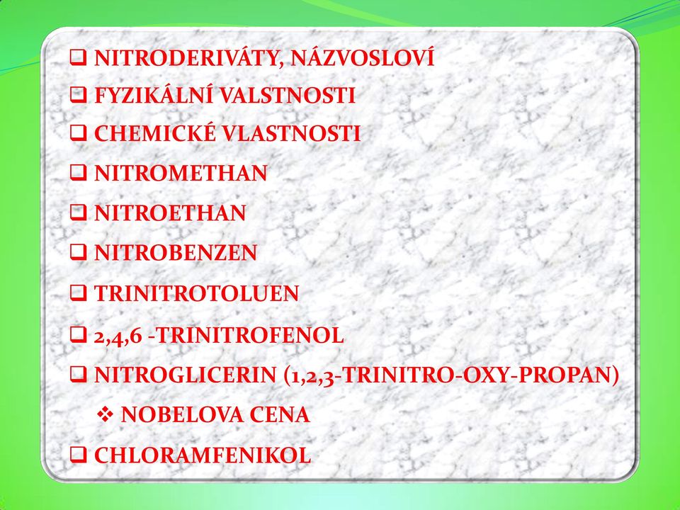 NITROBENZEN TRINITROTOLUEN 2,4,6 -TRINITROFENOL