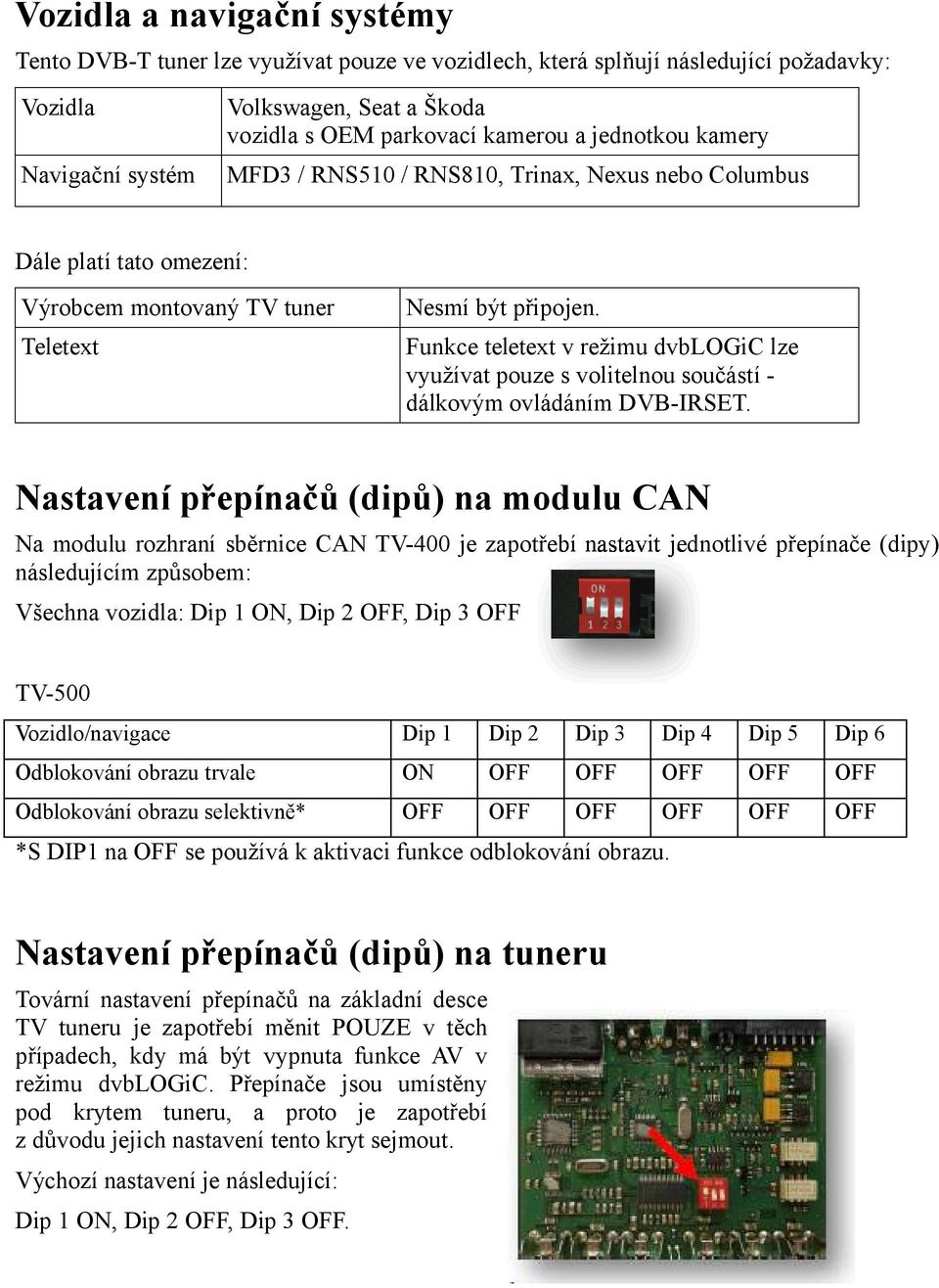 Teletext Funkce teletext v režimu dvblogic lze využívat pouze s volitelnou součástí dálkovým ovládáním DVB-IRSET.