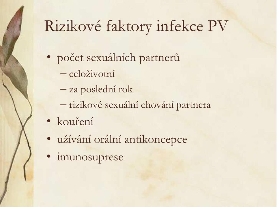 poslední rok rizikové sexuální chování