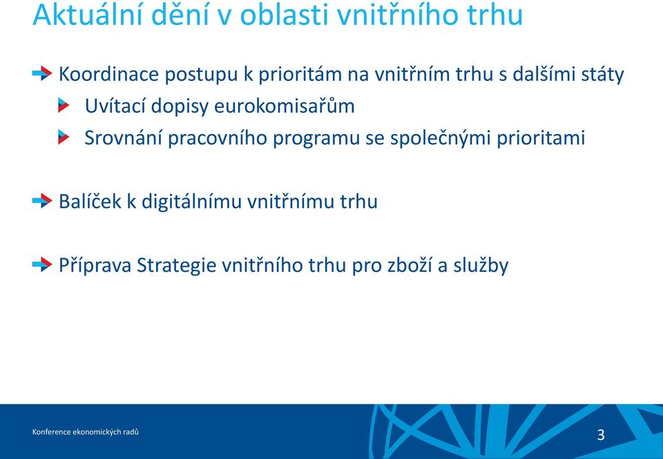 Srovnání pracovního programu se společnými prioritami Balíček k