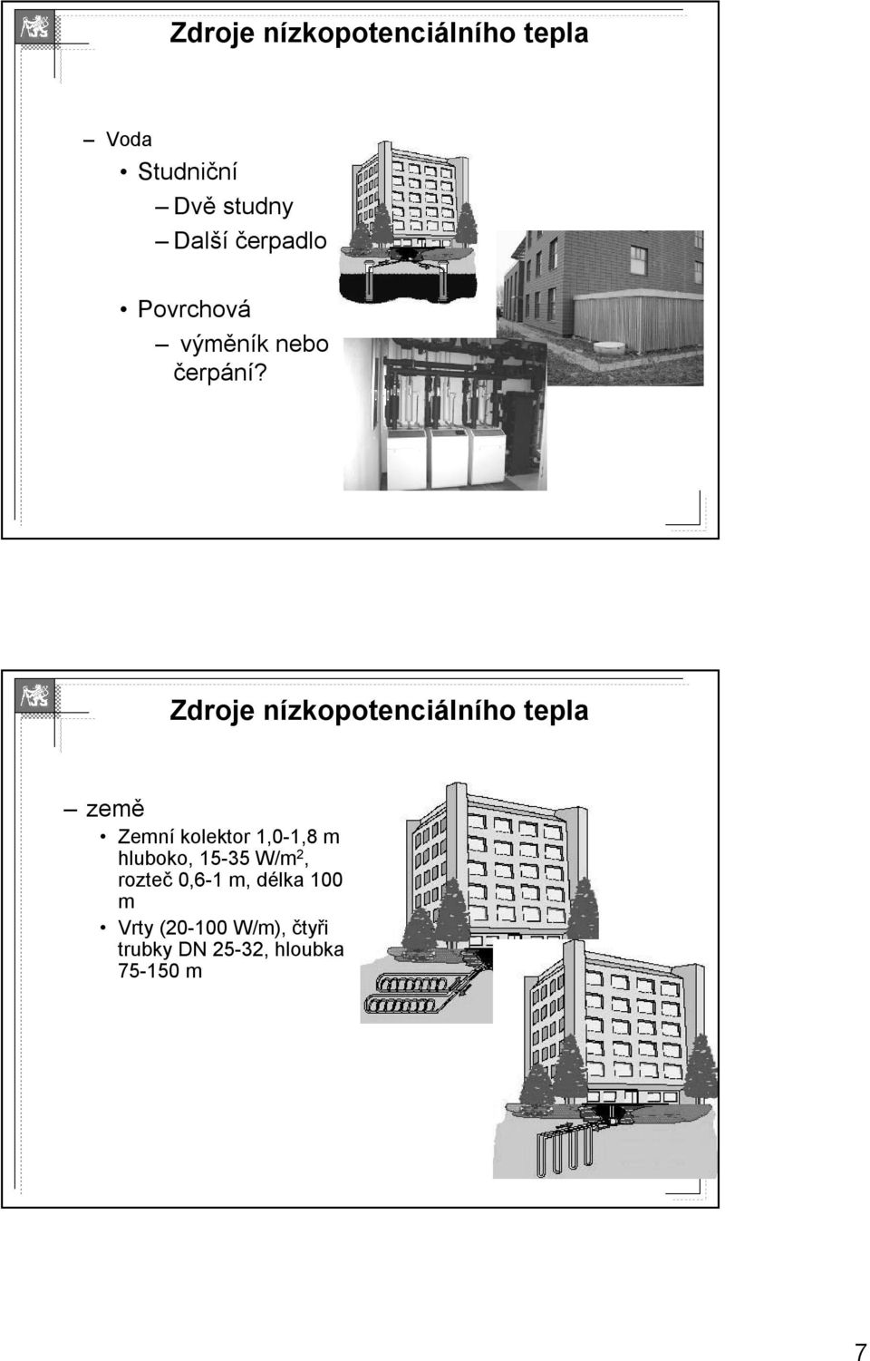 Zdroje nízkopotenciálního tepla země Zemní kolektor 1,0-1,8 1,8 m