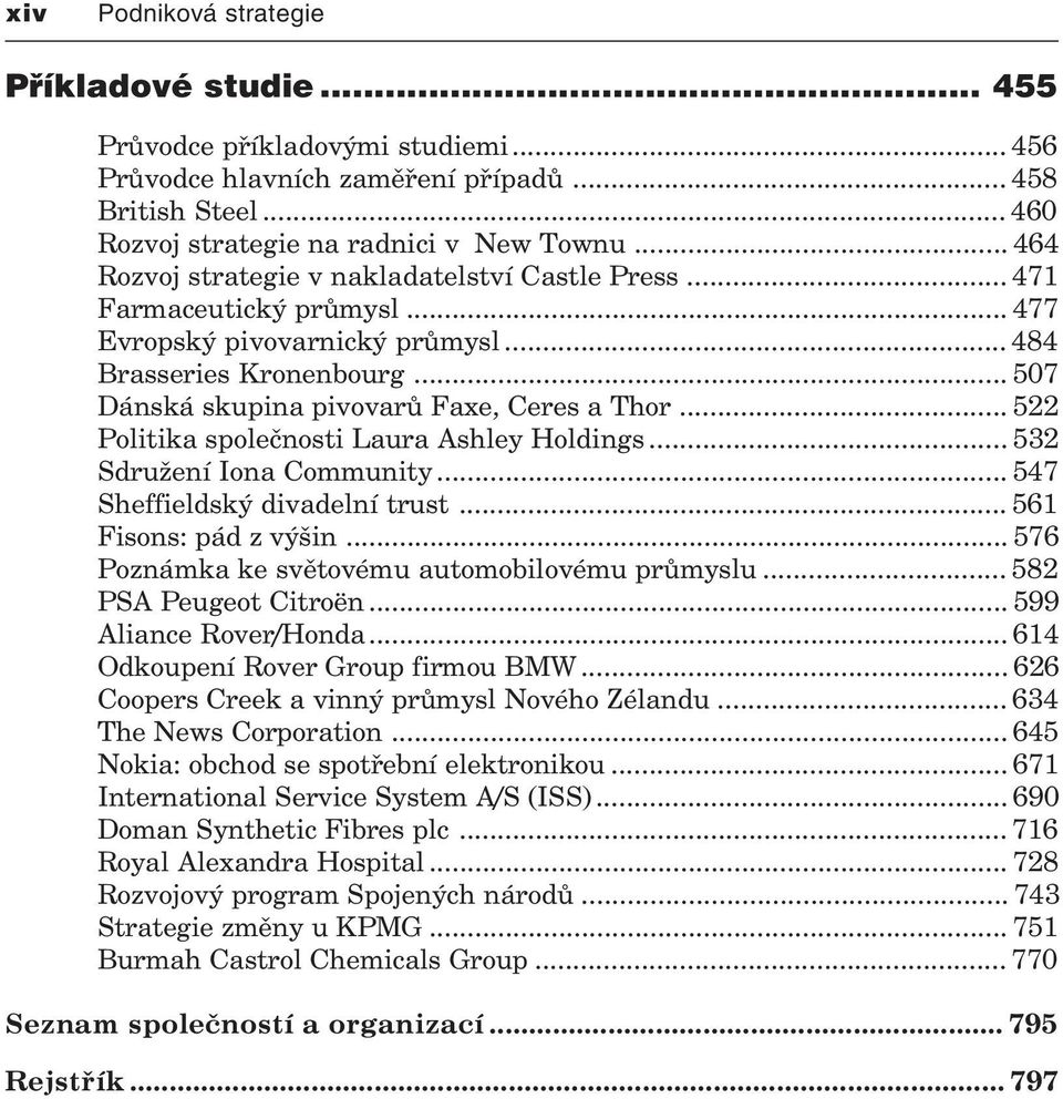 .. 522 Politika spoleènosti Laura Ashley Holdings... 532 Sdružení Iona Community... 547 Sheffieldský divadelní trust... 561 Fisons: pád z výšin... 576 Poznámka ke svìtovému automobilovému prùmyslu.