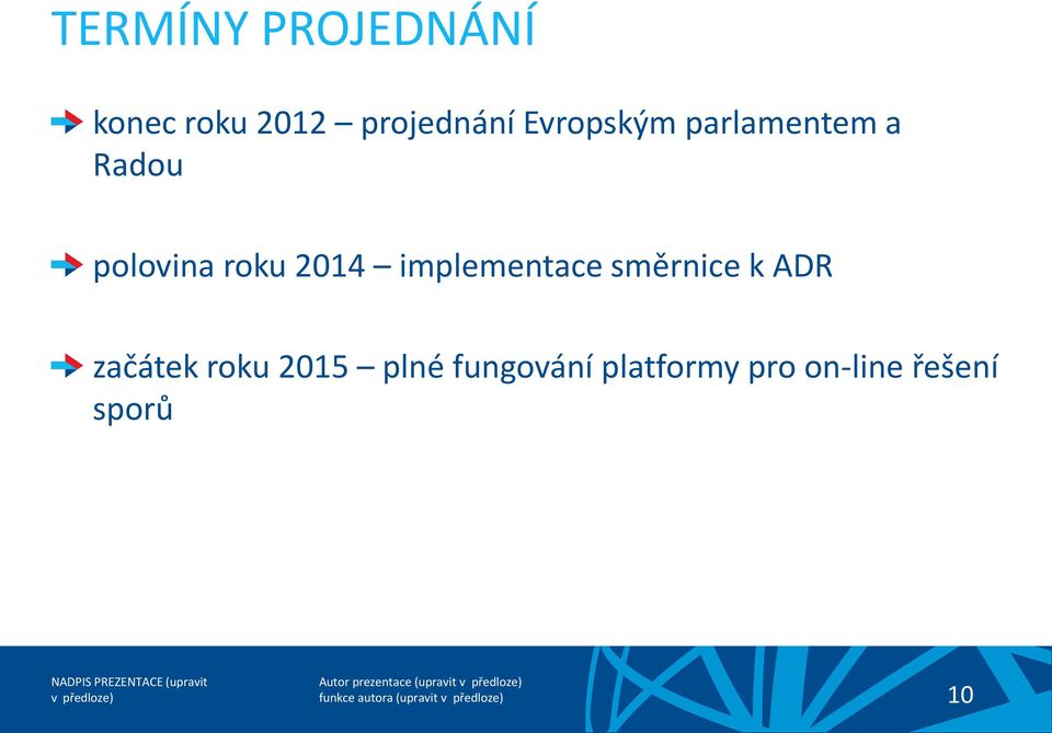 implementace směrnice k ADR začátek roku 2015