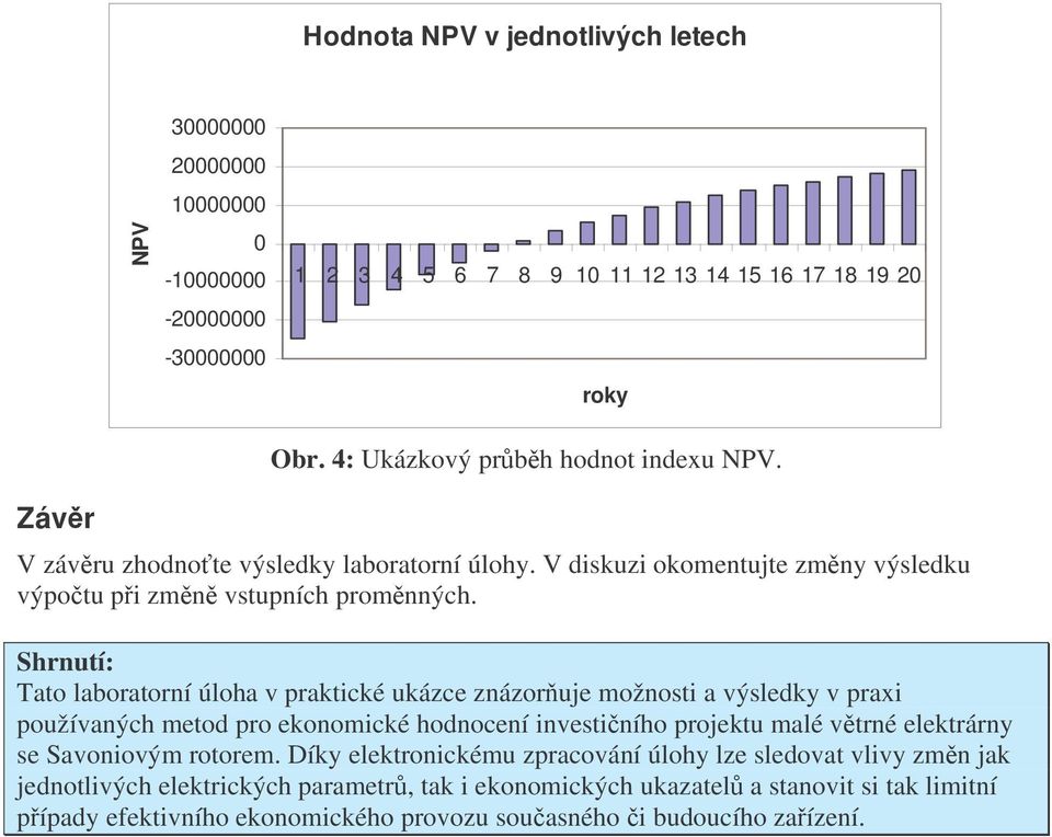 Shrnutí: Tato laboratorní úloha v praktcké ukázce znázorue možnost a výsledky v prax používaných metod pro ekonomcké hodnocení nvestního proektu malé vtrné elektrárny se