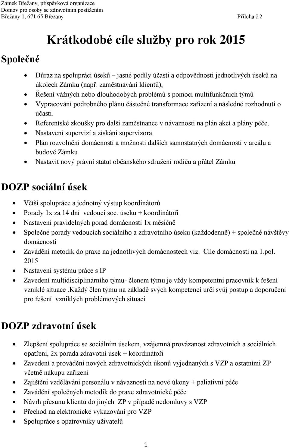 zaměstnávání klientů), Řešení vážných nebo dlouhodobých problémů s pomocí multifunkčních týmů Vypracování podrobného plánu částečné transformace zařízení a následné rozhodnutí o účasti.