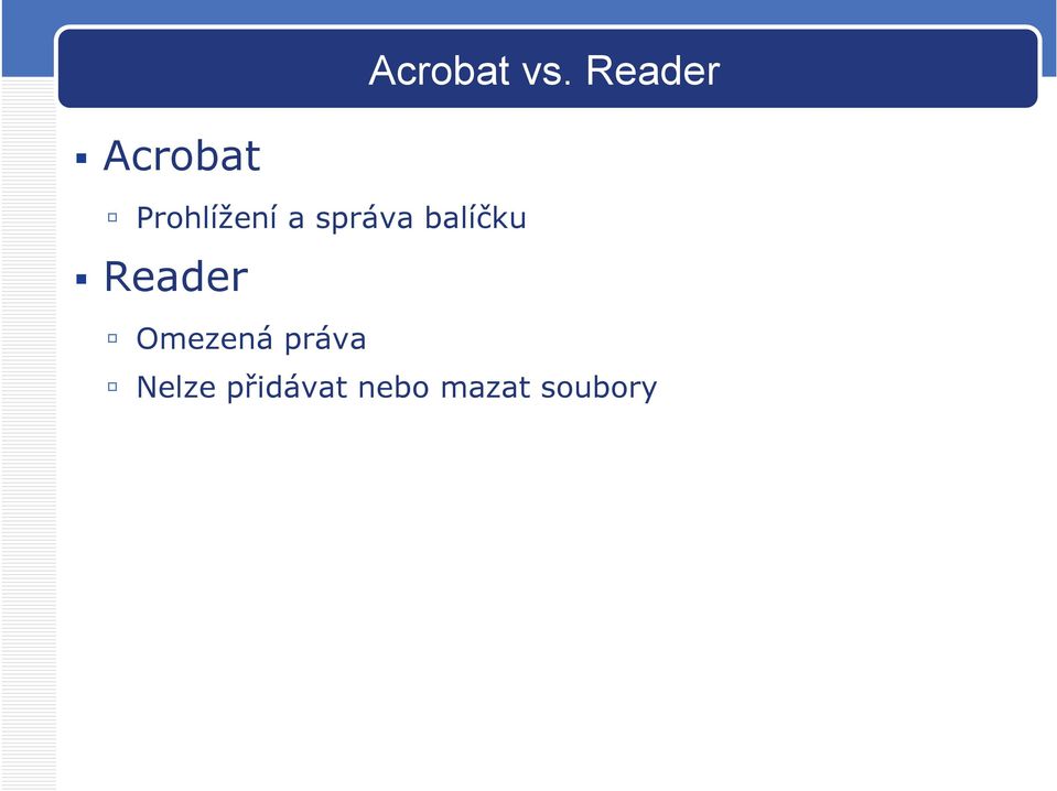 správa balíčku Reader