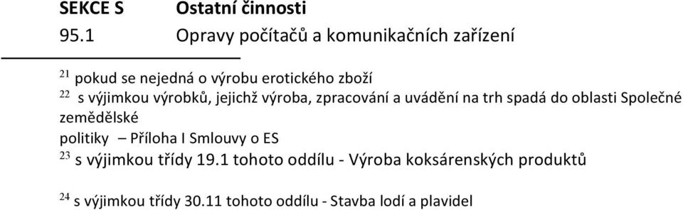 výjimkou výrobků, jejichž výroba, zpracování a uvádění na trh spadá do oblasti Společné