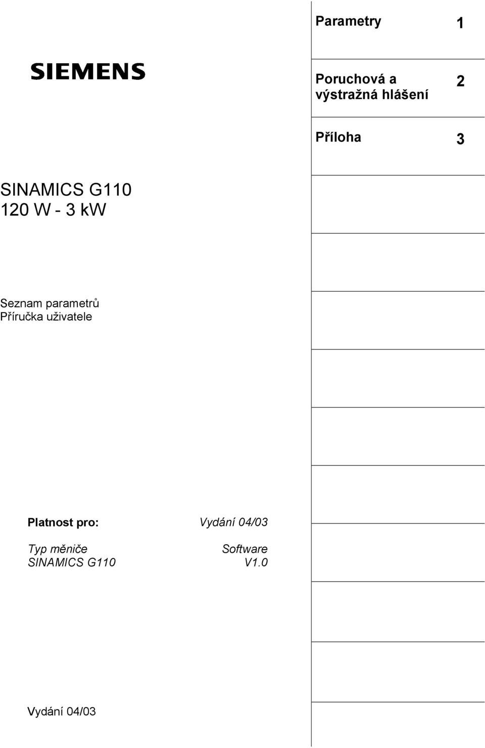 paramerů Příručka uživaele Planos pro: Vydání