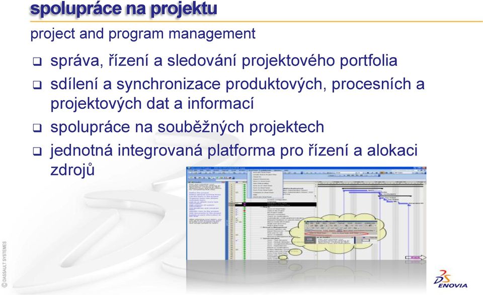 produktových, procesních a projektových dat a informací spolupráce na