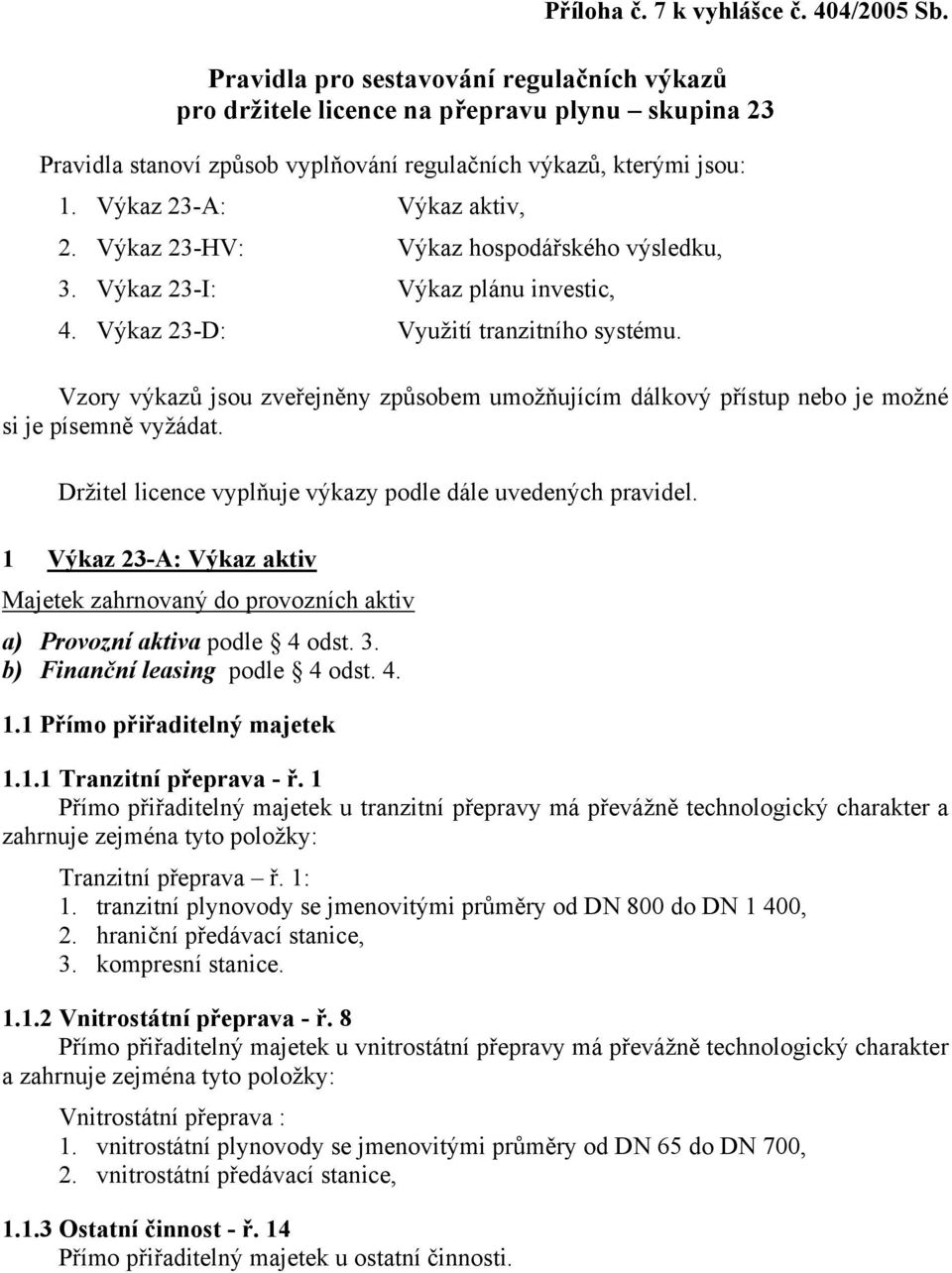 Výkaz 23-HV: Výkaz hospodářského výsledku, 3. Výkaz 23-I: Výkaz plánu investic, 4. Výkaz 23-D: Využití tranzitního systému.