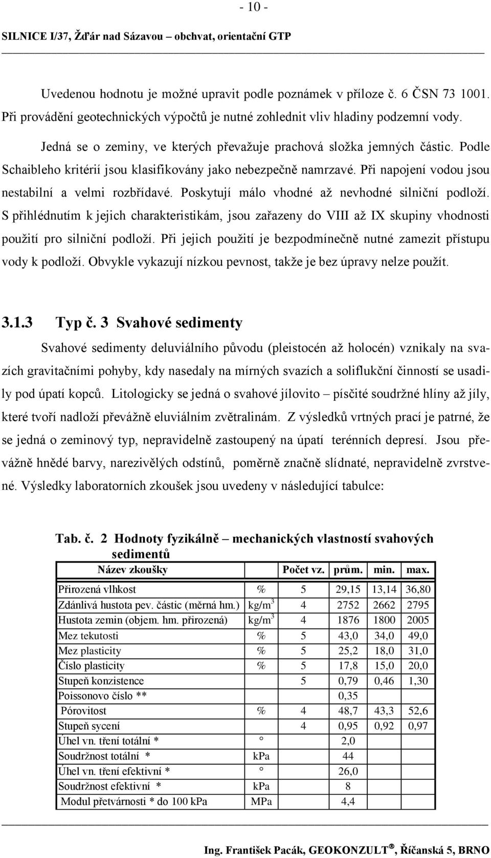 Poskytují málo vhodné aţ nevhodné silniční podloţí. S přihlédnutím k jejich charakteristikám, jsou zařazeny do VIII aţ IX skupiny vhodnosti pouţití pro silniční podloţí.