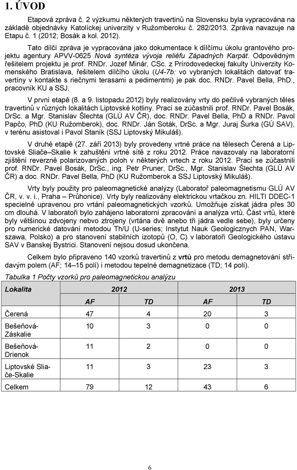 Odpovědným řešitelem projektu je prof. RNDr. Jozef Minár, CSc.