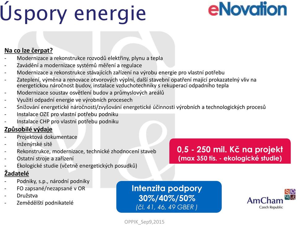 potřebu - Zateplení, výměna a renovace otvorových výplní, další stavební opatření mající prokazatelný vliv na energetickou náročnost budov, instalace vzduchotechniky s rekuperací odpadního tepla -