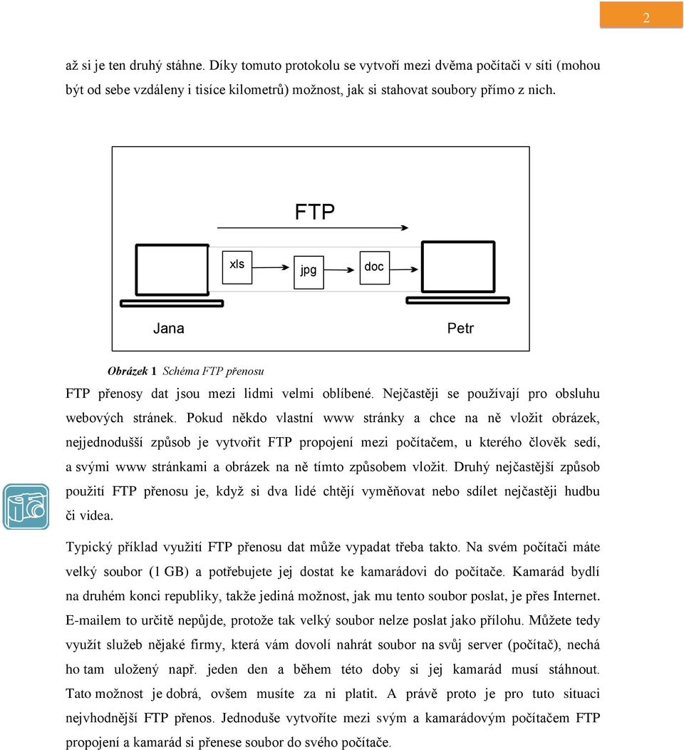 Pokud někdo vlastní www stránky a chce na ně vložit obrázek, nejjednodušší způsob je vytvořit FTP propojení mezi počítačem, u kterého člověk sedí, a svými www stránkami a obrázek na ně tímto způsobem