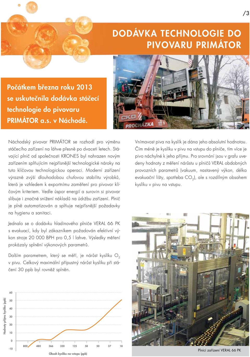 Stávající plnič od společnosti KRONES byl nahrazen novým zařízením splňujícím nejpřísnější technologické nároky na tuto klíčovou technologickou operaci.
